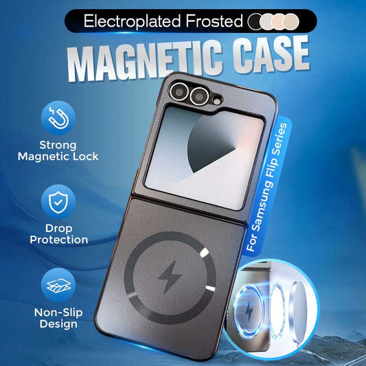 🔥Geëlektroplateerd mat magnetisch hoesje voor Samsung Flip-serie