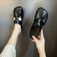 👣 Zachte leren sandalen met hol ontwerp en platte muiltjes