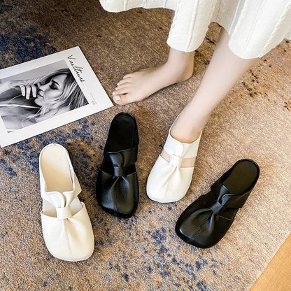 👣 Zachte leren sandalen met hol ontwerp en platte muiltjes