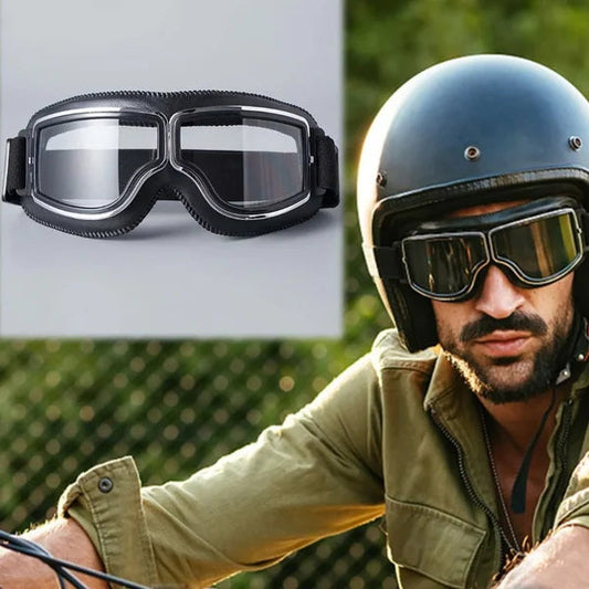 🥽  🏍️ Vintage Helmet Goggles Motorcycle Goggles – UV Protection, Anti-Fog  🛡️