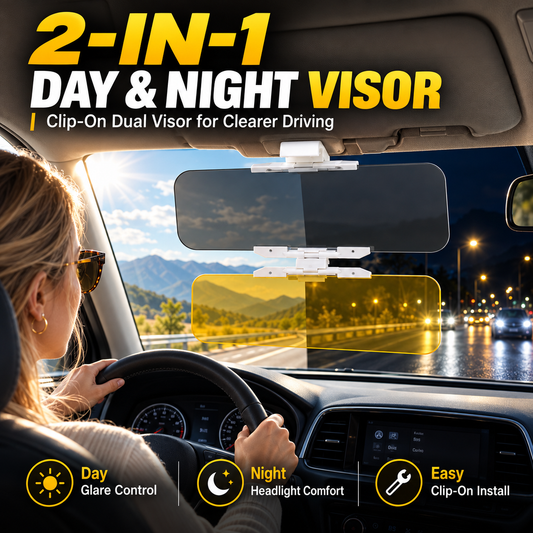 🚗 נהיגה בטוחה יותר ביום ובלילה 🌙 מגן שמש אוניברסלי לרכב ב-HD למניעת סנוור ✨