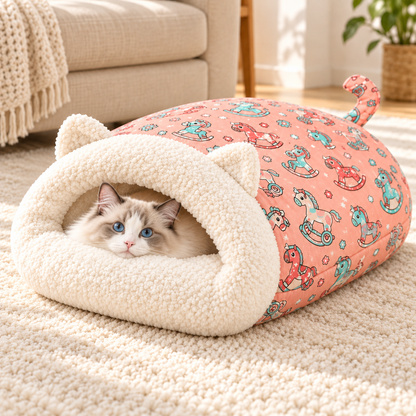 🐱🐶 קן חיות פרוותי חם לחתולים וכלבים, מבצע חג המולד -50% 🎅🔥