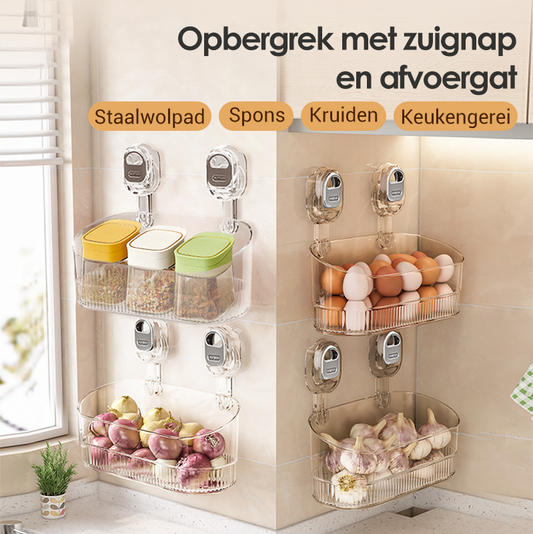 ⏰⏰⏰Laatste 12 uur: Grote uitverkoop & Gratis levering🔥💥50% korting💥Multifunctionele wandopbergplank met zuignap 🛒