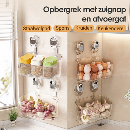 ⏰⏰⏰Laatste 12 uur: Grote uitverkoop & Gratis levering🔥💥50% korting💥Multifunctionele wandopbergplank met zuignap 🛒