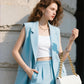 Stijlvolle Mouwloze Blazer & Hoge-Taille Broek Set voor Dames