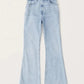 Flared jeans met superhoge taille en stretch