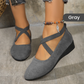 🌹Elegante effenkleurige schoenen met elastische bandjes en lage wigzool