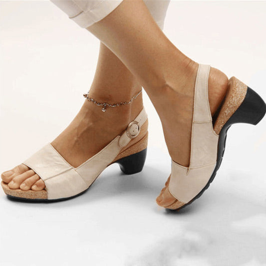 Comfortabele elegante schoenen met lage dikke hak (🔥KOOP 2 GRATIS VERZENDING)