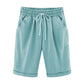 Elastische taille shorts in effen kleur voor grote maten