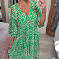 💃👗שמלת נשף פרחונית עם צווארון V