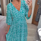 💃👗שמלת נשף פרחונית עם צווארון V