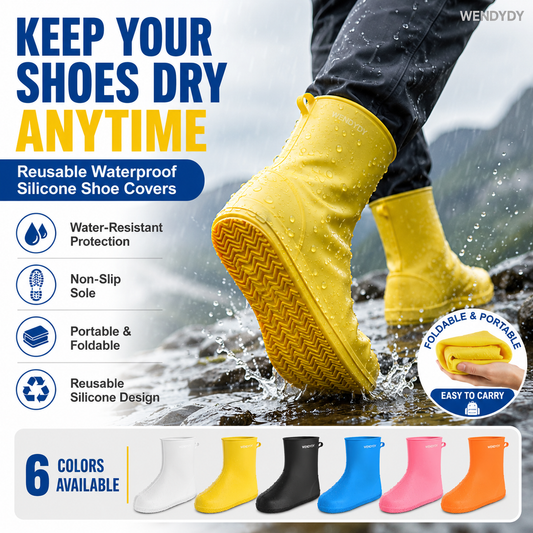 ☔ 👟50% הנחה – כיסויי נעליים מסיליקון עמידים למים – בכל המידות – ללא תפרים – לשימוש בדרכים – גברים, נשים, ילדים