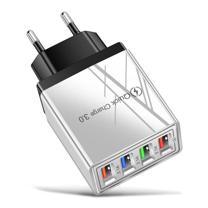 ⚡50% הנחה! מטען USB עם 4 יציאות, חלוקת זרם חכמה 10W, טעינה בו-זמנית, תאימות אוניברסלית 🔌✨
