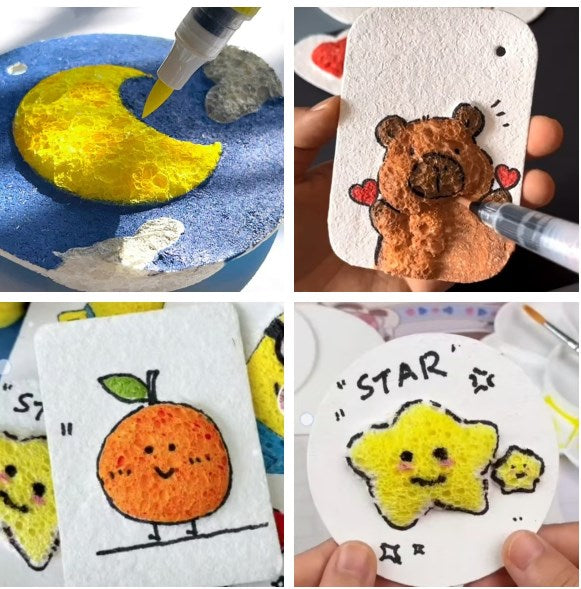 🎨✨ נייר ציור תלת מימד קסם, הציורים תופחים במים, יצירה יצירתית לילדים ופרויקטים בבית ספר