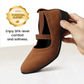 🌹Elegante effenkleurige schoenen met elastische bandjes en lage wigzool