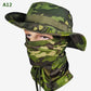 2-in-1 camouflage vissershoed en masker nek wrap