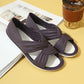 Comfortabele sandalen met een effen kleur strikje