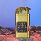 Winddichte aansteker met vintage horloge bezel en jet jetflame-torch