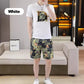 Tweedelige Herenoutfit - T-shirt met Letterprint en Korte Broek met Berenprint