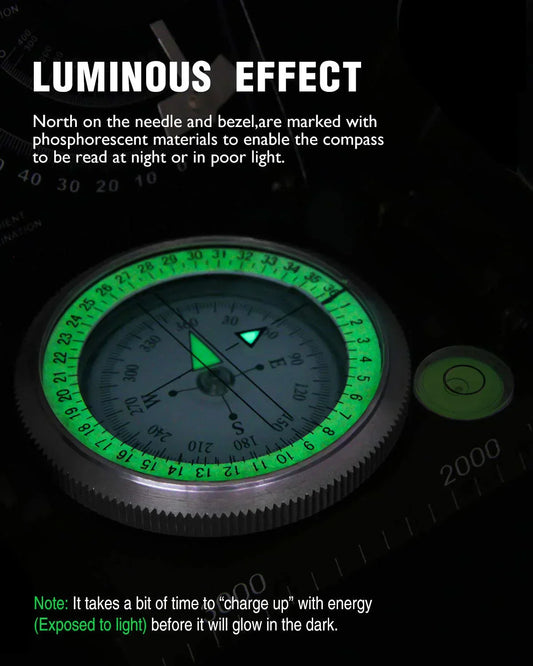 Multifunctionele militaire richt- en navigatie kompas met inclinometer