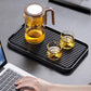 Water afscheidings glazen theepot met houten handvat