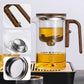Water afscheidings glazen theepot met houten handvat