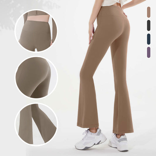 Slanke snel-drogende high-waist flared yoga broek