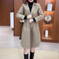 Dames Lange Warme Trenchcoat