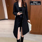 Dames Lange Warme Trenchcoat