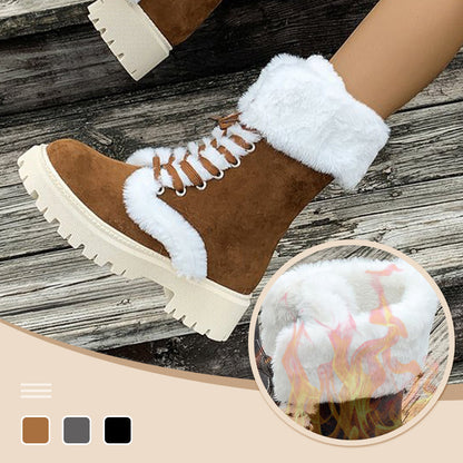 Women's Cotton Mid-Calf Plush Lined Snow Boots