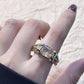 Zware Vintage Zirkonia Brede Bandring