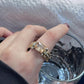 Zware Vintage Zirkonia Brede Bandring