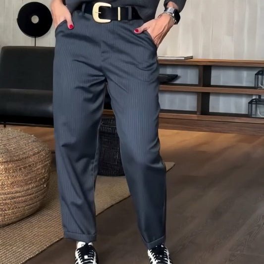 🍃Produktneuheiten👔Casual rechte blazerbroek met hoge taille voor dames