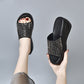 Glanzende sandalen met sleehak voor dames