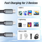 100w super snel opladen, transparante 3-in-1 datakabel