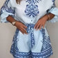 Gepatteerde Stropdas Taille Knop Up Shorts Co-ord