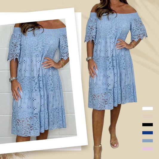 💃Kanten holle patchwork strapless jurk voor vrouwen
