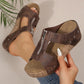 Vrouwen mode klinknagel wedge vissen mond dikke bodem sandalen