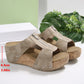 Vrouwen mode klinknagel wedge vissen mond dikke bodem sandalen