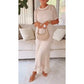 🌺Zomerspecial - 50% korting  Lange damesjurk met uitsnijding - tweedelige set