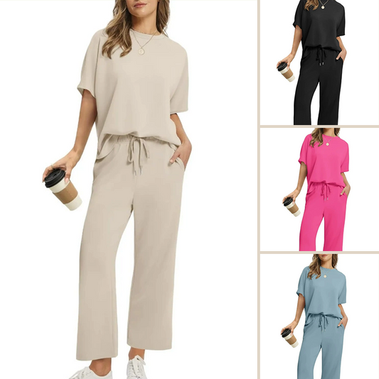 🌸Nieuwe collectie 50% KORTING 💖 Set van zachte, casual top en broek voor dames