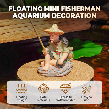 Drijvende Mini Visserman Aquarium Decoratie