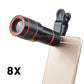 12/8X telefoon telelens met statief