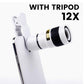 12/8X telefoon telelens met statief