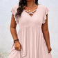 ✨ 50% הנחה לזמן מוגבל! 👗 שמלת נשים עם צווארון V וגימור קפלים – מחמיאה, רכה ומושלמת לכל אירוע 🌸