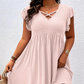 ✨ 50% הנחה לזמן מוגבל! 👗 שמלת נשים עם צווארון V וגימור קפלים – מחמיאה, רכה ומושלמת לכל אירוע 🌸