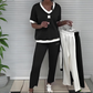 Casual dames tweedelige: top met V-hals en broek