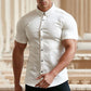 ✨👕 חולצות מכופתרות לגברים עמידות בפני קמטים - בד שנשאר חלק ללא צורך בגיהוץ.