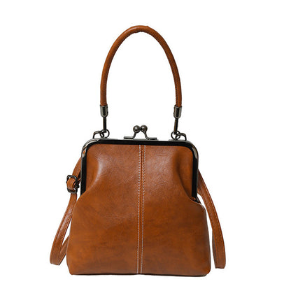 👜✨ תיק צד אופנתי לנשים עם אבזם Kiss Lock וידית עליונה, עיצוב קלאסי ונוח לשימוש יומיומי