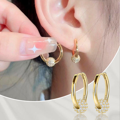 💍 עגילי זהב עגולים עם כדור קטן - עדינים, קלים ורב-תכליתיים ✨